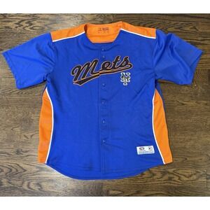 New York Mets True Fan Mens XL Blue / Orange Jersey Stitched Logo